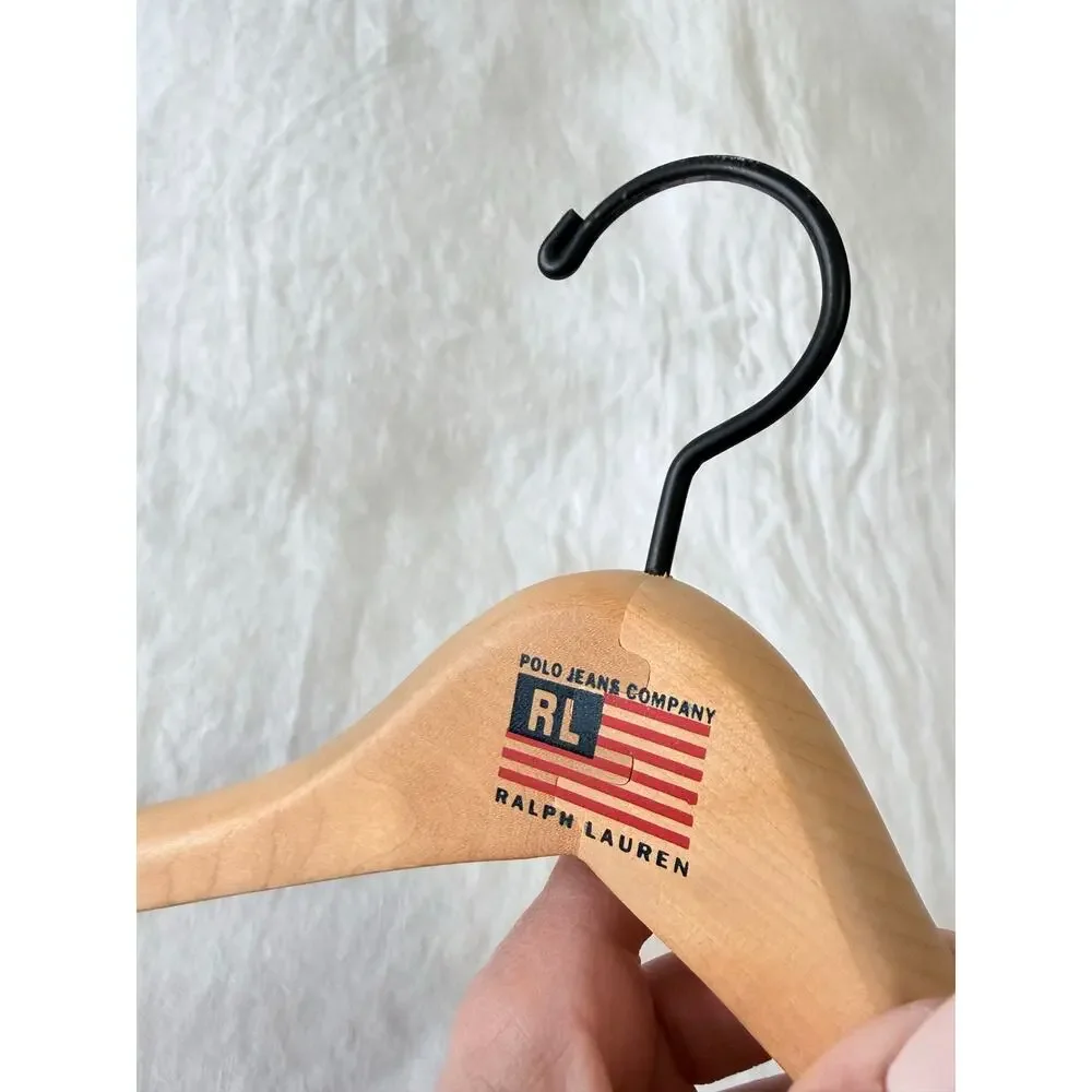 Polo Ralph Lauren | Brown Wood Curved Coat Hanger Vintage | Flag